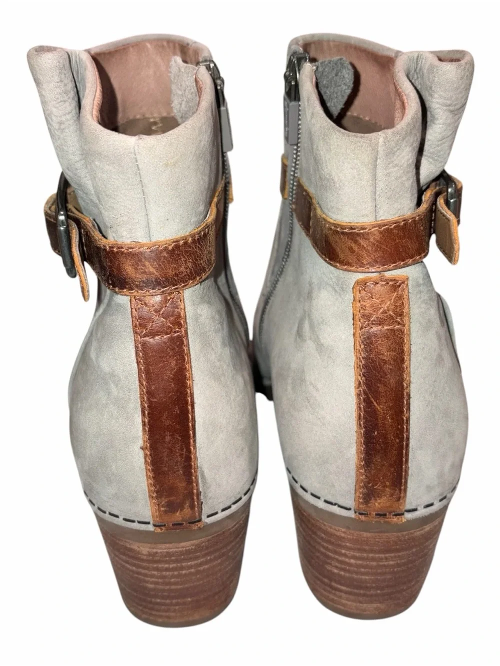 Dansko Gray Nubuck Leather Hartley Booties Boots Shoes size 40